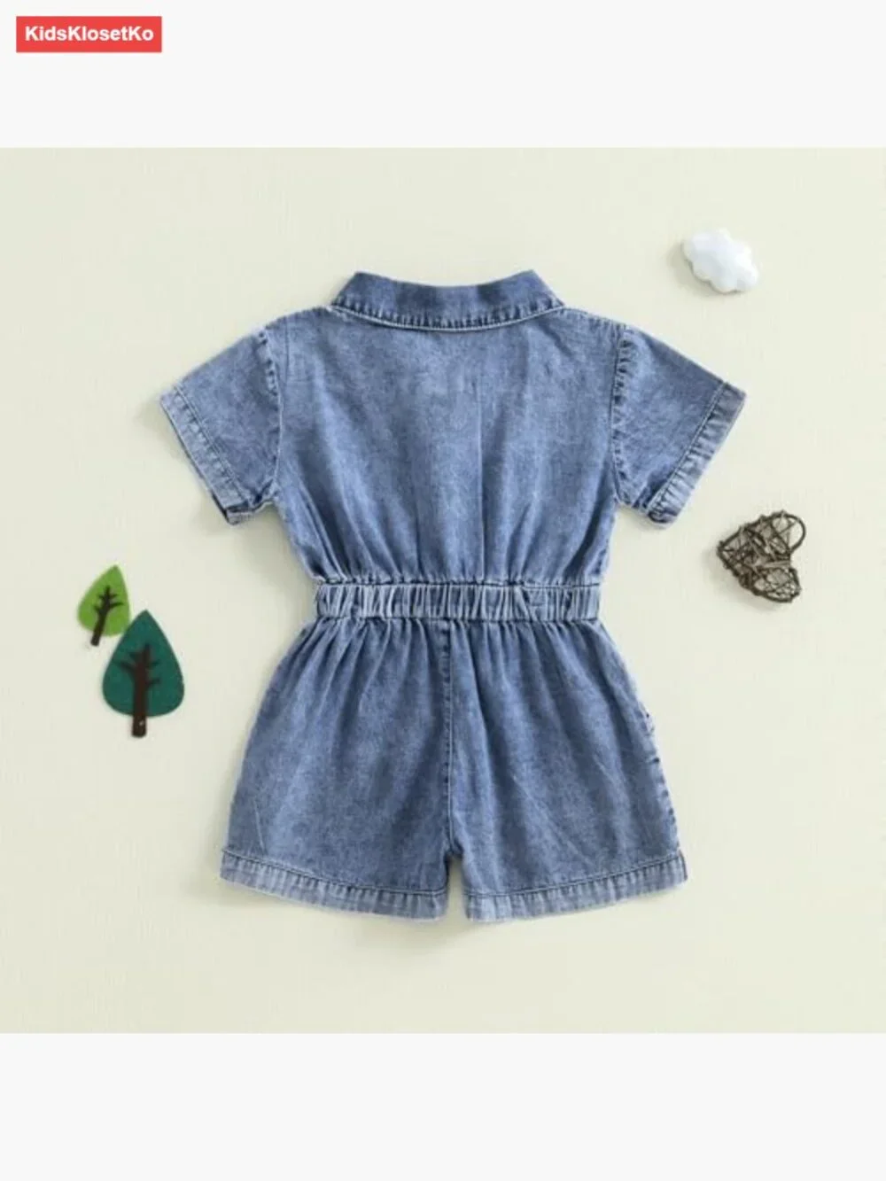 Toddler Denim Overalls Romper Jumpsuit Short Sleeve Summer Outfit